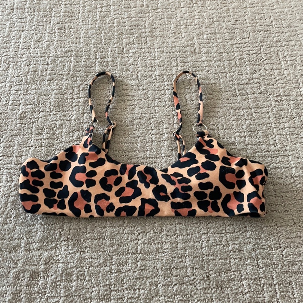 Shein bikini swim top leopard small
